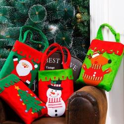 Christmas Dinner Table Decoration Candy Bag Thickened Non-woven Fabric Kids Gifts Bags Random Col...
