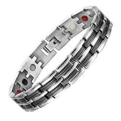 Titanium Bracelet For Men With Magnetic Therapy For Arthritis And Golfer Adjustable Size To Fit Your Wrist