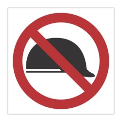 PV 38 hard Hat Prohibited Safety Sign