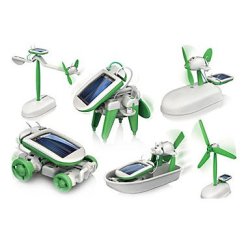 |clearance| 6-in-1 Educational Solar Robot Kit White + Green ..