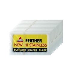 100 Feather Razor Blades New Hi-stainless Double Edge By Feather