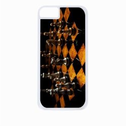 Chess Set Iphone 5C Rubber Double Layer Protection White Case - Compatible With Iphone 5 5C