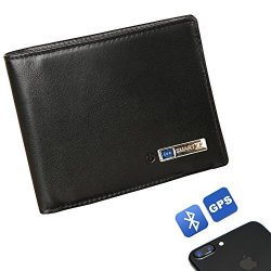Modoker Smart Tracking Wallet Anti Lost Men Cowhide Leather Bifold Wallet Black