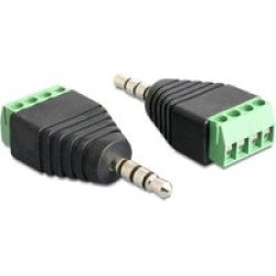 65453 Cable Gender Changer 3.5MM 4PIN Black Green Adapter Stereo Jack Male 3.5 Mm Terminal Block 4 Pin