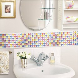 Beaustile Mosaic 3D Wall Stickers 2 Sheets Home Decor Art Fire Retardant Backsplash Wallpaper Bathroom Kitchen Diy