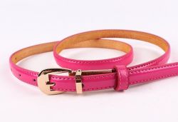 Belt For Women Made Of Genuine Leather In Candy Color - Rose