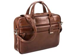 Adpel Roma Leather Laptop Bag Brown