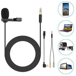 Neewer Lavalier Lapel Microphone Compatible With Gopro Hero 4 3+ 3 2 1 HERO Session Iphone Smartphone And PC For Ultra-crisp Sound Capture With Phone