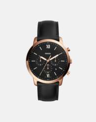 Fossil Neutra Chrono Black Leather Watch - One Size Fits All Black