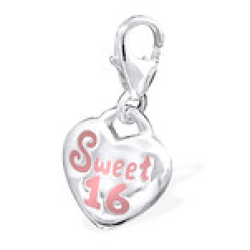 C793-C31057 - 925 Sterling Silver Sweet 16 Birthday Dangle Charm