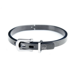 Black Buckle Bracelet - Available In Two Sizes Size A Inner Circumference: 19CM. Width: 6MM