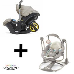 Doona Baby Car Seat Dune Beige + Ingenuity Convertme SWING-2-SEAT Portable Swing - Candler