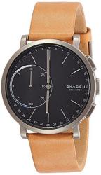 Skagen Men's 42MM Hagen Connected Titanium And Brown Leather Hybrid Smart Watch