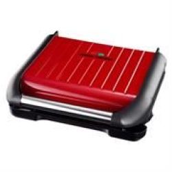 George Foreman Steel Family Grill - Red Retail Box 1 Year Warranty