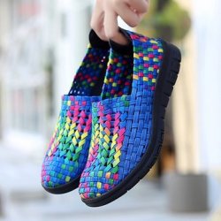 Women Hand Woven Casual Breathable Sneakers : 6