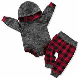 Newborn Baby Boy Clothes New To The Crew Letter Print Hoodies + Long Pants 2PCS Outfits Set 0-3 Months Grey
