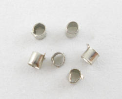 Crimp Beads - Tube - Silver Tone - 2X1.5MM - 100 Pcs