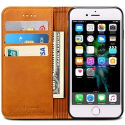 Apple Sinianl 6 6S 7 8 X Plus Samsung Galaxy S8 Note 8 Premium Leather Wallet Case Business Credit Card Holder Folio Flip Cover