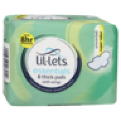 Lil-Lets Essentials Unscented Super Value Thick Pads 8 Pack