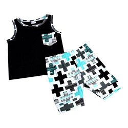 Baby Shorts Clothing Sets Vest Tops+ Shorts Clothes Newborn Toddler Infant Boys Outfit 0-12M