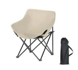 Psm Folding Carbon Steel Chair Moon Chair Portable Ultra Light Camping Equipment Beach Chair White