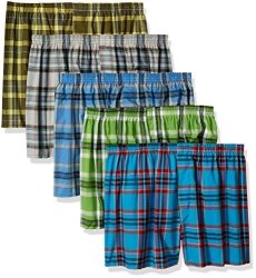 Fruit Of The Loom Men's Big Plaid Woven Boxer - Colors May Vary Assorted Xx-large Pack Of 5