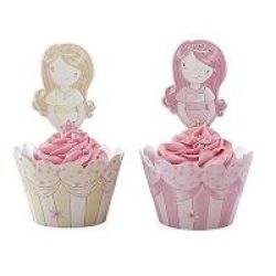 Ginger Ray Princess Party - Cupcake Wraps & Toppers Pack Of 10