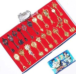 Touirch Anime Fairy Tail Lucy Collection Set Of 21 Golden Keys Chain