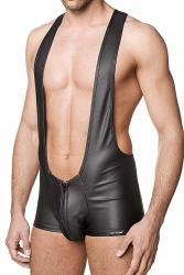Mens Vinyl pu Leather Clubwear Cosplay Lingerie W-W850562 - 2XL As Shown Synthetic Leather