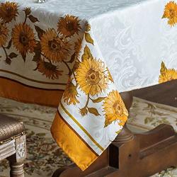 Artable Rectangle Tablecloth Garden Fabric Table Cloth Printed Sun Flowers Pattern With Well-trimmed Edge For Outdoor And Indoor Use Holiday Long Dinner Tables ... 60" X 104"