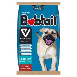 Bobtail - Medium large Adult Dog Food 8KG Steak