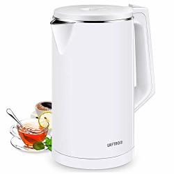 1500W Electric Kettle Weftnom 1.7L Double Wall 100% Stainless Steel Bpa-free Cool Touch Tea Kettle Water Boiler With Overheating Protection Cordless With Auto Shut-off