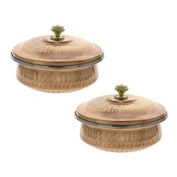 Set Of 2 Copper Tableware Serving Bowl Indian Serveware Handi Set Tureen Copper Stainless Steel Serving Dishes For Serving Your Favourite Dish With A