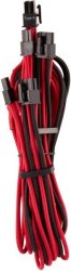 - Premium Individually Sleeved Pcie Cables Dual Connector Type 4 Gen 4 - Red black