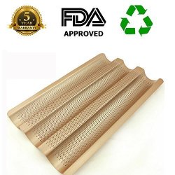 French Bread Pan Baguette Baking Tray Perforated 3-SLOT Non Stick Bake Loaf Mould 15INCH