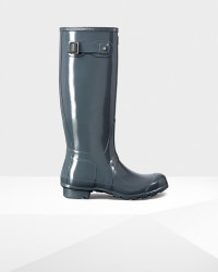Hunter - Women's Original Tall Gloss Rain Boots - Graphite