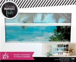 Heidi Swapp Lightbox Value Bundle - Lightbox Beach Background Black On Clear Letters And Number Inserts