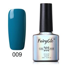 Uv LED Nail Polish Soak Off Nail Art Beauty Pearl Blue Colour Sensational Gel Manicure Decor Kit 10ML Fairyglo 009