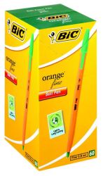 BIC Orange Fine Ball Point Pen - Green Box Of 60