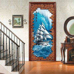 Axb-dmg Smooth Sailing Wall Stickers Creative Home Landscaping Decoration Simulation Door Stickers 3D Simulation Elevator Corridor Stickers
