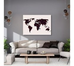 Canvas Wall Art Framed Size A0 - World Map
