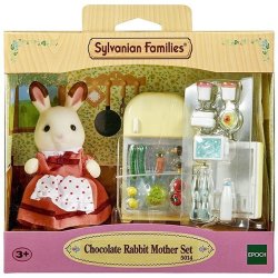 Sylvanian Families Chocolate Rabbit Mother & Fridge Set