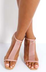 Ladies Strappy Heel Sandals - Blush - Blush UK 4