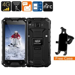 Conquest S6fp Ip68 Smartphone - Quad Core Cpu 3gb Ram 5 Inch Screen Gorilla Glass 4g Otg Nf - Black
