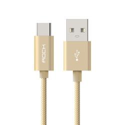 Rock 2M Metal Weave Style USB To Usb-c Type-c Data Sync Charging Cable For Samsung Galaxy S8 & ...