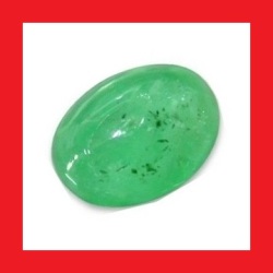 Natural Emerald - Green Oval Cabochon - 0.135cts