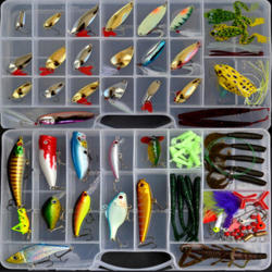 Fishing Lures Set Including Tackle Box About 106 Pcs