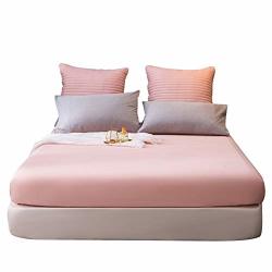 Mohap Fitted Sheet Queen Wide Band Deep Pocket Tight Fit Hotel Quality Brushed Microfiber Durable And Breathable Suitable For Mattress Up To 16 Inch Pink