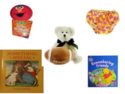 Children's Gift Bundle - Ages 0-2 5 Piece Includes: Giggling Elmo Hot Tomato Game Circo Infant Girls Swim Diaper Pink Daisy Size XL 24
