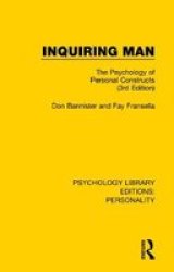 Inquiring Man - The Psychology Of Personal Constructs 3RD Edition Hardcover